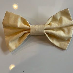Laura Ashley Hair Bow - Pale Yellow Polka Dots